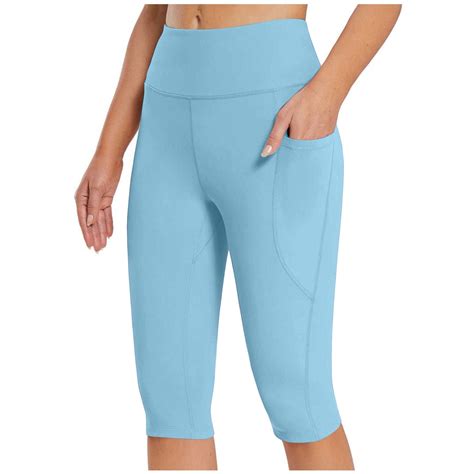 BLVB Capri Leggings for Women, Knee Length Capris Leggings for Casual ...