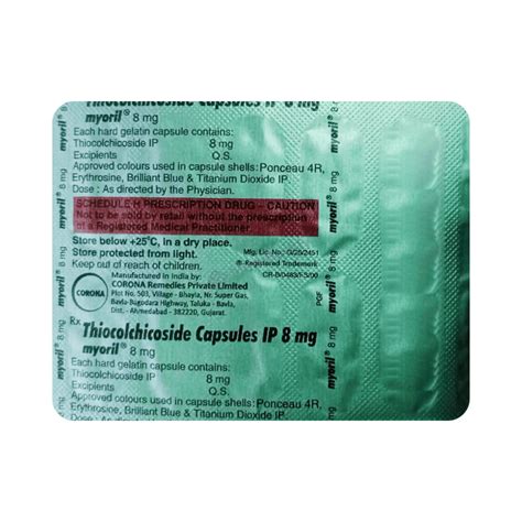 Myoril 8mg Capsule: Price, Uses, Side Effects & How to Use - MediBuddy