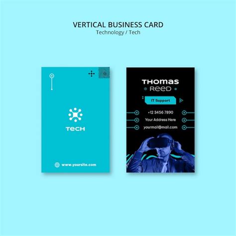 Technology business card template design | Free PSD