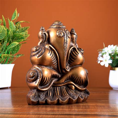 Brass Ganesha in Conch Shaped Design 9 inch – Budhshiv.com