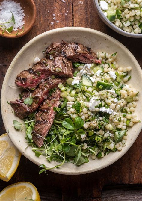 Grilled Skirt Steak with Lemon Herb Couscous Salad | Recipe | Whole ...