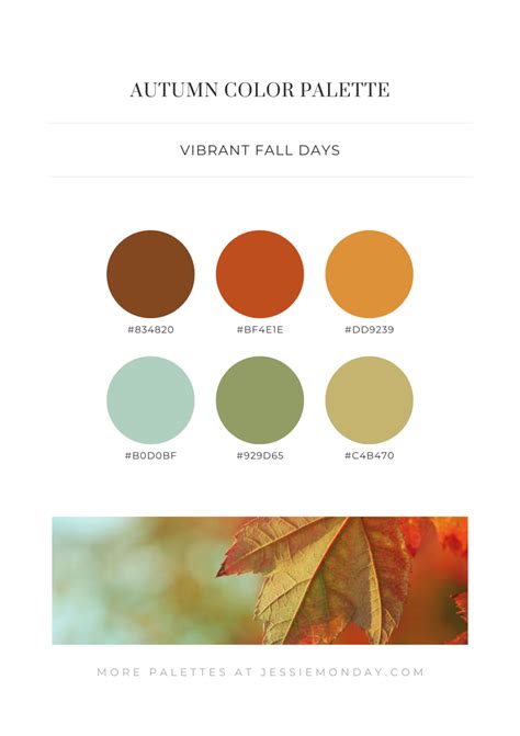Autumn color palette inspiration (with hex codes) - Jessie Monday