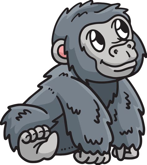 Baby Gorilla Cartoon Colored Clipart Illustration 23851495 Vector Art ...