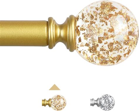 Amazon.com: TVWOO Gold Decorative Crystal Curtain Rods:66-120 Inch ...