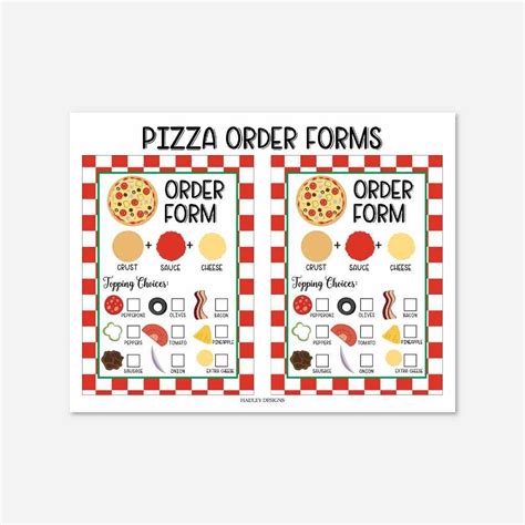 Pizza party order form template order form printable order form ...