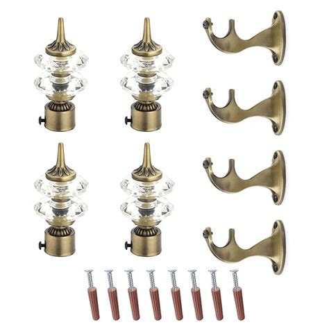 Antique Double Diamond Curtain Bracket with Talwar Support – Gloxy