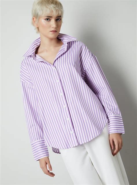 Buy Women Oversized Striped Shirt Online at just Rs. 899.0 ...