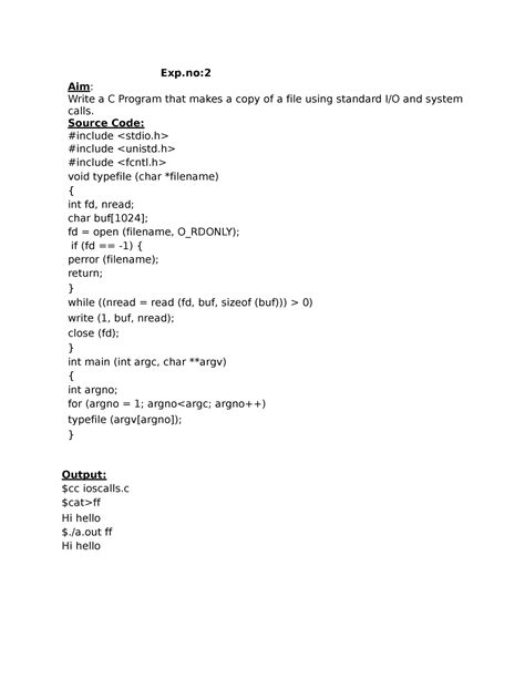 Exp2-3-4 - kjjb - Exp: Aim: Write a C Program that makes a copy of a ...