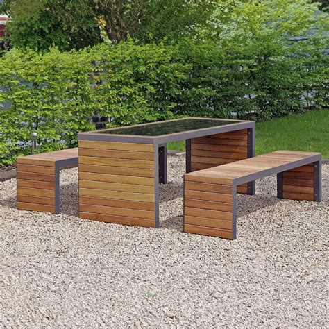 Contemporary picnic table - Sylva - The solar range - stainless steel ...