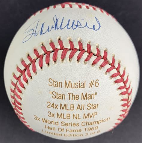 Lot Detail - Stan Musial Signed Limited Edition Baseball with Engraved ...