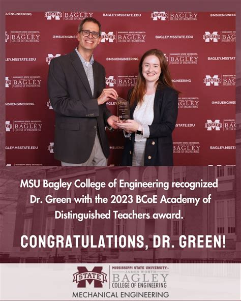 Congratulations to Morgan Green for being honored with the BCoE Academy of Distinguished ...