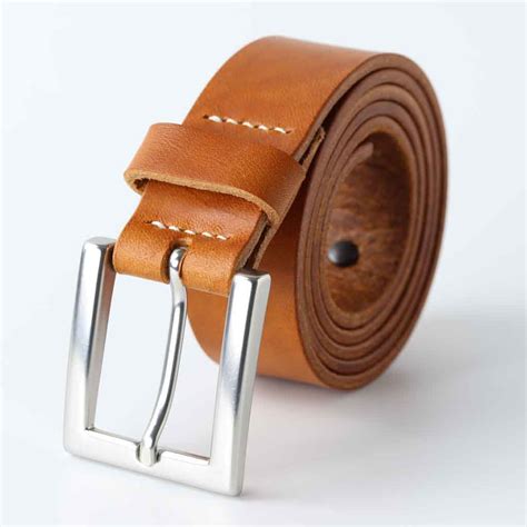 Tan Leather Belt for Men / Made From Full Grain Leather - Kaseta