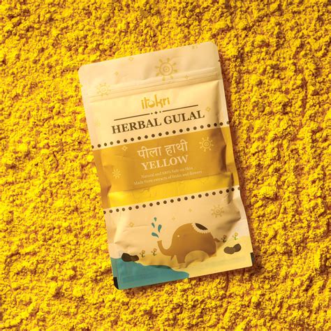 Organic Herbal Gulal Holi Colours पीला हाथी ~ Yellow Combo (100 grams
