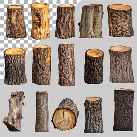 Hardwood trees stub collection transparent background | Premium AI ...