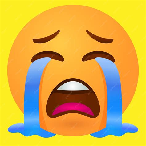 Premium Vector | Emoji loud crying face vector illustration