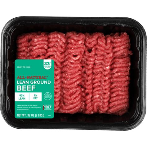 Tyson All Natural* Lean Ground Beef 93% Lean 7% Fat (2 lb) Delivery or ...