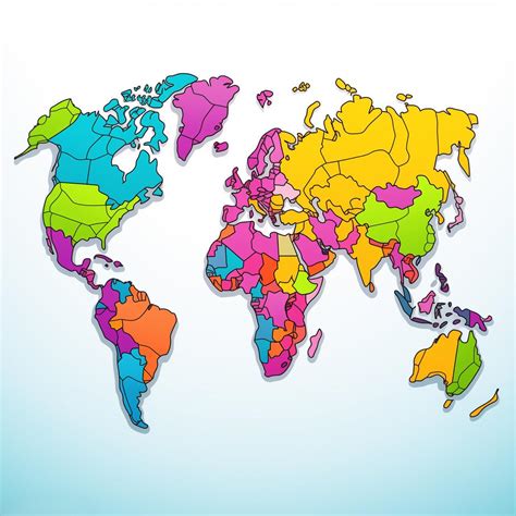 Colored World Map Printable 的图像结果