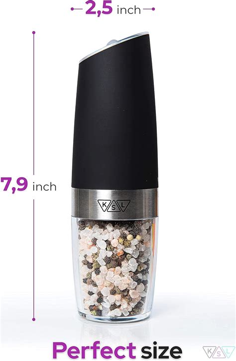 Buy KSL Gravity Electric Salt and Pepper Grinder Set - Battery Operated ...