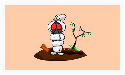 Pocong character Illustration, Pocong is Indonesian Javanese Ghost. Lost soul. 44792120 Vector ...