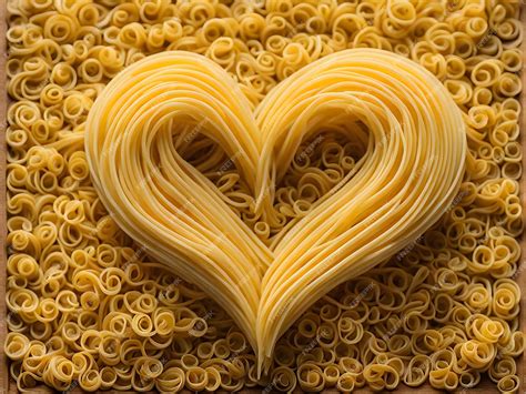 Premium Photo | Heart shaped pasta close up