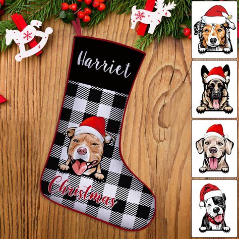 Amazon.com: Dog Breed Christmas Stockings Personalized with Name Text ...