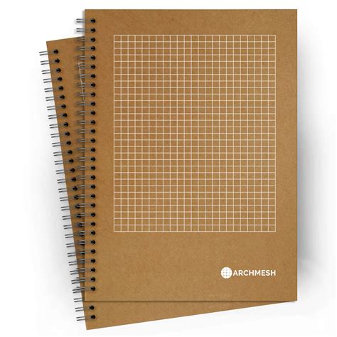 Archmesh - Square Grid Notebook, A4 Square Graph 5Mm, Kraft Cover, 8 ...