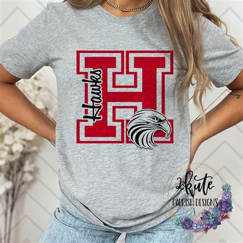 Hawks Sports Shirts, Sports T-shirt, High School Sports Shirt, School ...