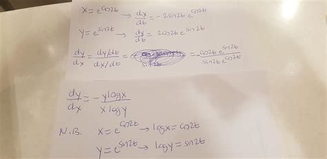 x=e^cos2t,y=e^sin2t,p.t dy/dx=-ylogx/xlogy - Brainly.in