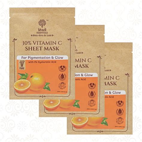 Buy Khadi Essentials Ayurvedic Vitamin C Face Sheet Mask For Women ...