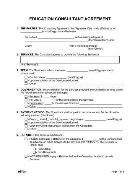 Free Education Consultant Agreement | PDF | Word