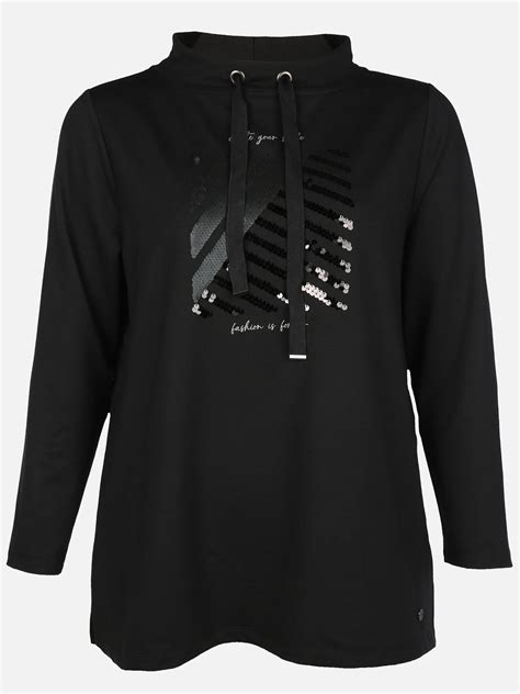 Große Größen Sweatshirt mit Pailletten | BLACK | noSize | 919454-black