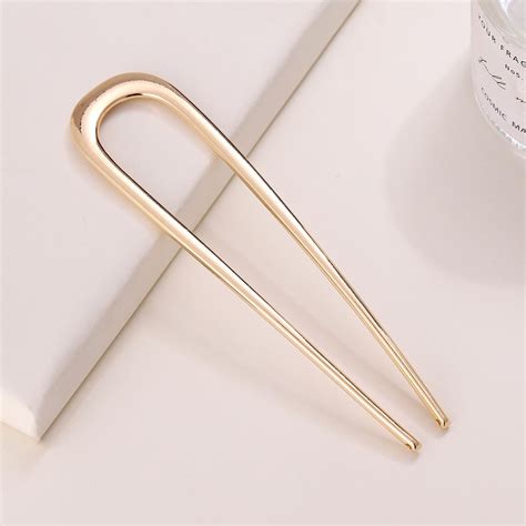 U-Shaped Double Prong Hairpin Hair Fork | Elegant Alloy Hair Fork for ...