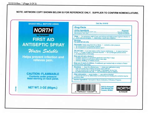 NDC 0498-0030 North First Aid Antiseptic Water Soluble Spray Topical