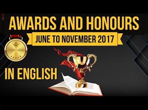 Awards and Honours - June to November Video Lecture - SSC CGL Tier 2 ...
