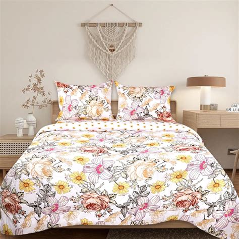 Amazon.com: HNHUAMING Floral Twin Comforter Set for Girl,Reversible ...
