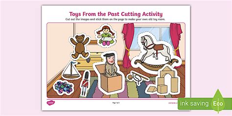 Toys From the Past Cutting Activity