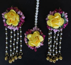 GEODE DELIGHT Fabric, Paper Pink, Gold, Yellow Jewellery Set Price in ...