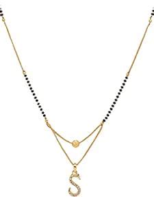 Digital Dress Room Women's Alphabet S Letter Long Mangalsutra Designs ...