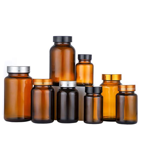 150ml Wide Mouth Amber Capsule Medical Glass Bottle with Aluminum Screw ...