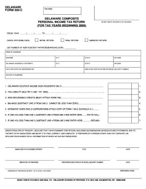 DE DoR 200-C 2002 - Fill out Tax Template Online