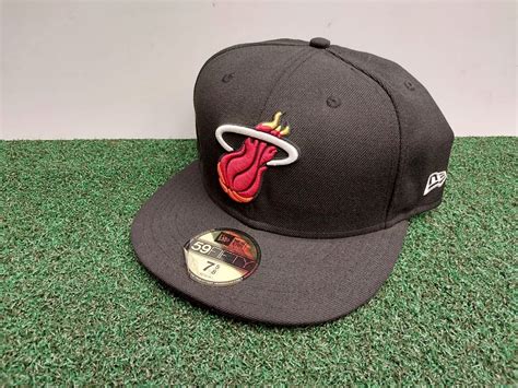 NEW! New Era Cap 59FIFTY Miami Heat Hat 7 5/8 Fitted 5950 Hardwood ...