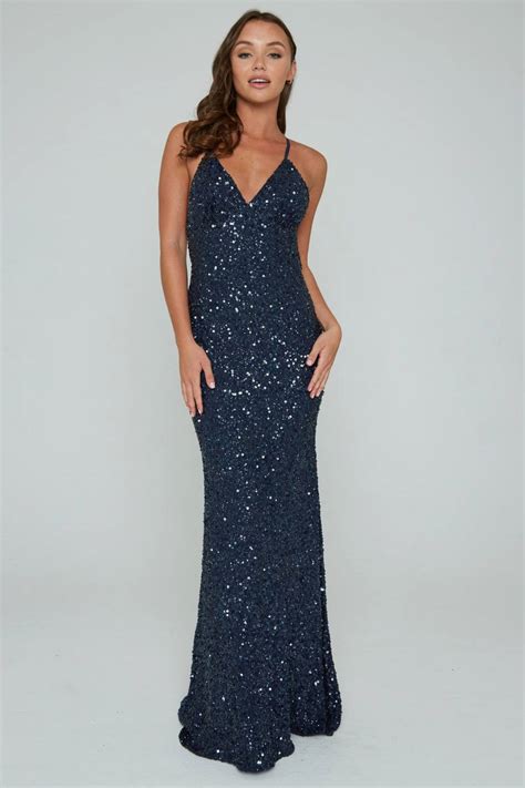Fitted Floor Length Sequin Dress. 724L - Catherines of Partick
