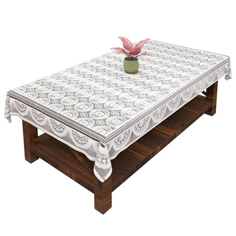 Kuber Industries Cotton Center Table Cover for 4 Seater - White ...