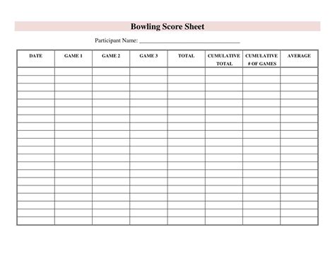 Free Printable Bowling Score Sheet Templates [PDF, Excel] Calculator