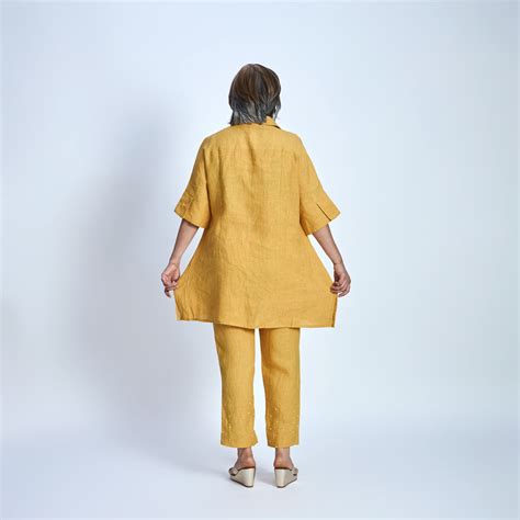 ISHA Set with Floral Applique- Mango yellow – O Layla