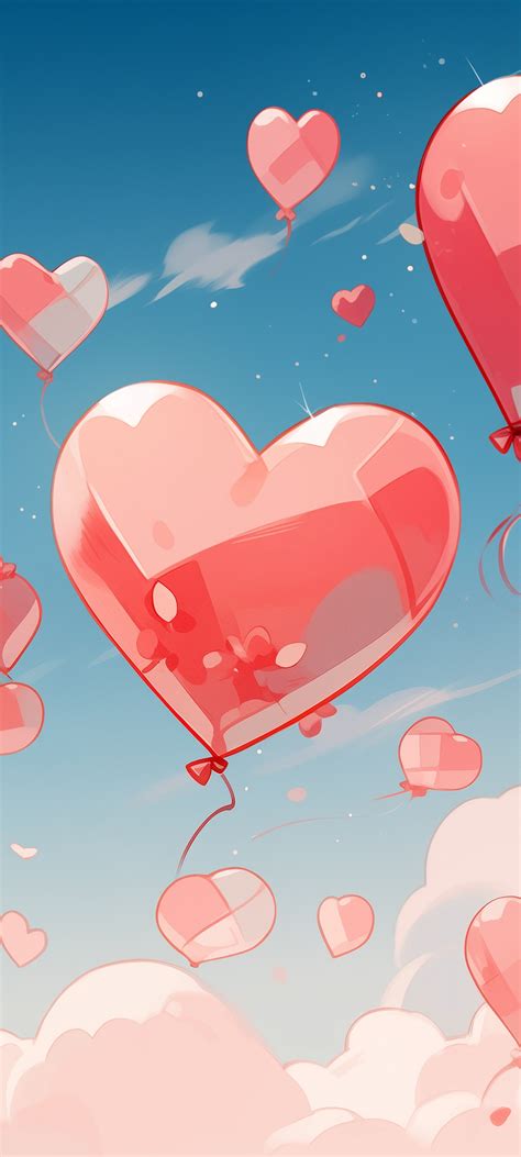 Flying Wallpaper 4K, Love hearts, Heart balloon