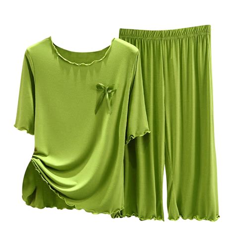 JGGSPWM Women's 2 Piece Ruffle Trim Bow Front Short Sleeve Tops and ...