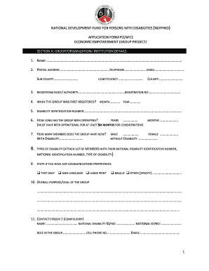 National Development Fund For Persons With Disabilities Application ...