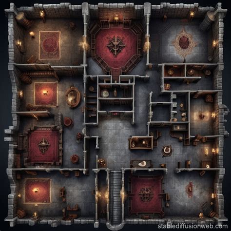 Vampire-themed Castle DND Map | Stable Diffusion Online