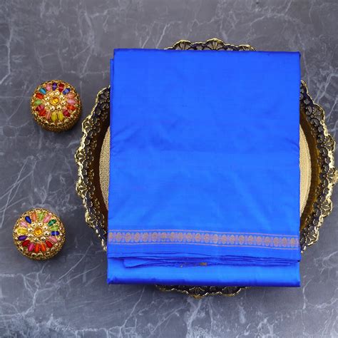 Horad Pure Silk Uthratcham Dark Blue Dhoti (9X5) – HORAD